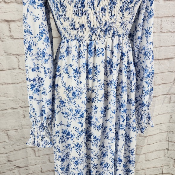 Coquette Milkmaid Dress Maxi Cottage French Floral Tiered Dainty Romantic Medium - Picture 5 of 8